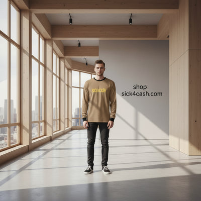 SICK4CASH long sleeve tee tan