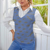 Women's Long Sleeve Button Knit Vest