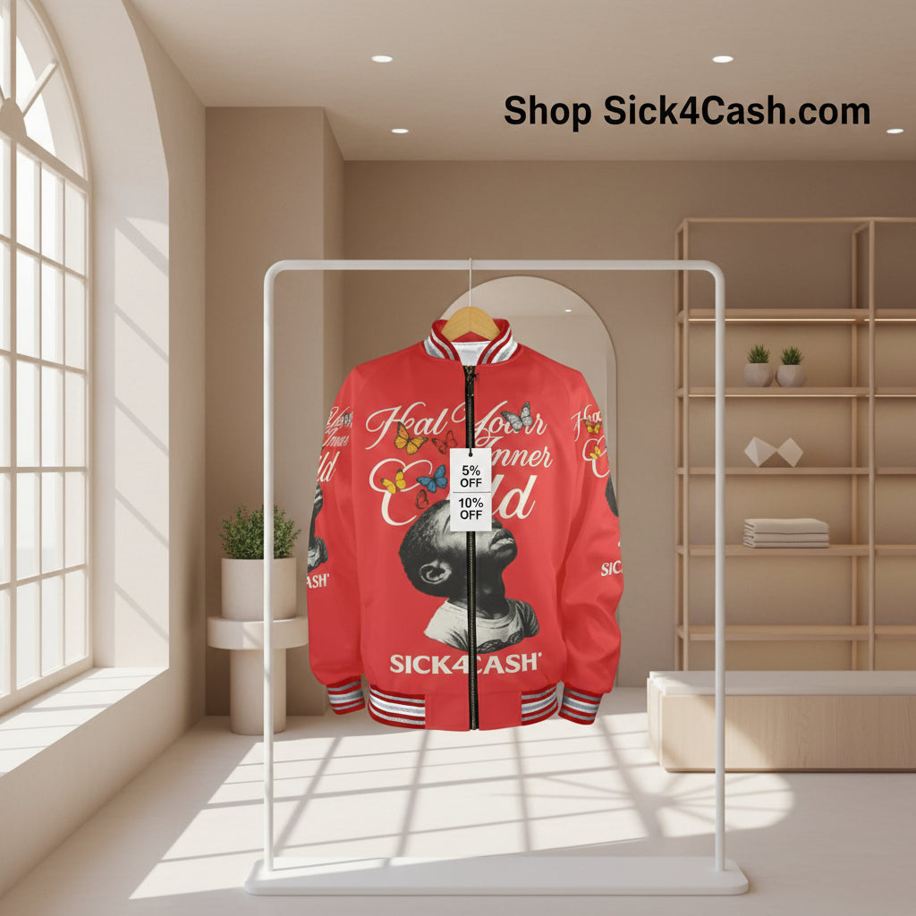 Red Jacket with white letters