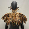 Halloween Gothic Feather Cloak Cock Feather Scarf Cock Feather Fake Collar Makeup Ball Shawl