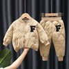 S4C Winter Boys Clothing Sets Alphabet Fashion Warm Coat And Pants 2Pcs Boys Suits Birthday Gifts New Kids Clothes