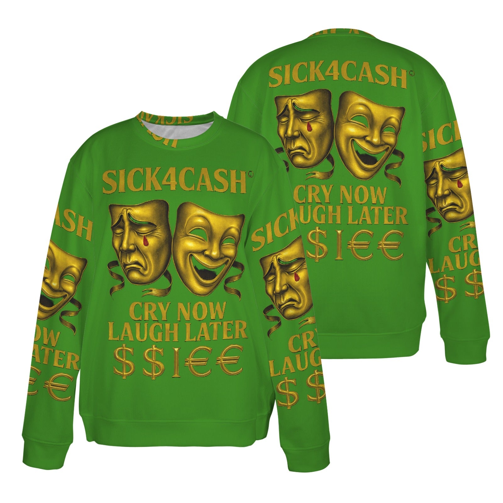🧥 SICK4CASH® Legacy CRY NOW LAUGH LATER Sweater (Unisex | S–XL) This isn’t just a sweater—it’s a wearable archive. A tribute to the grind, the bloodline, and the payout. Upload your family photo, embed your legacy, and wear the movement.