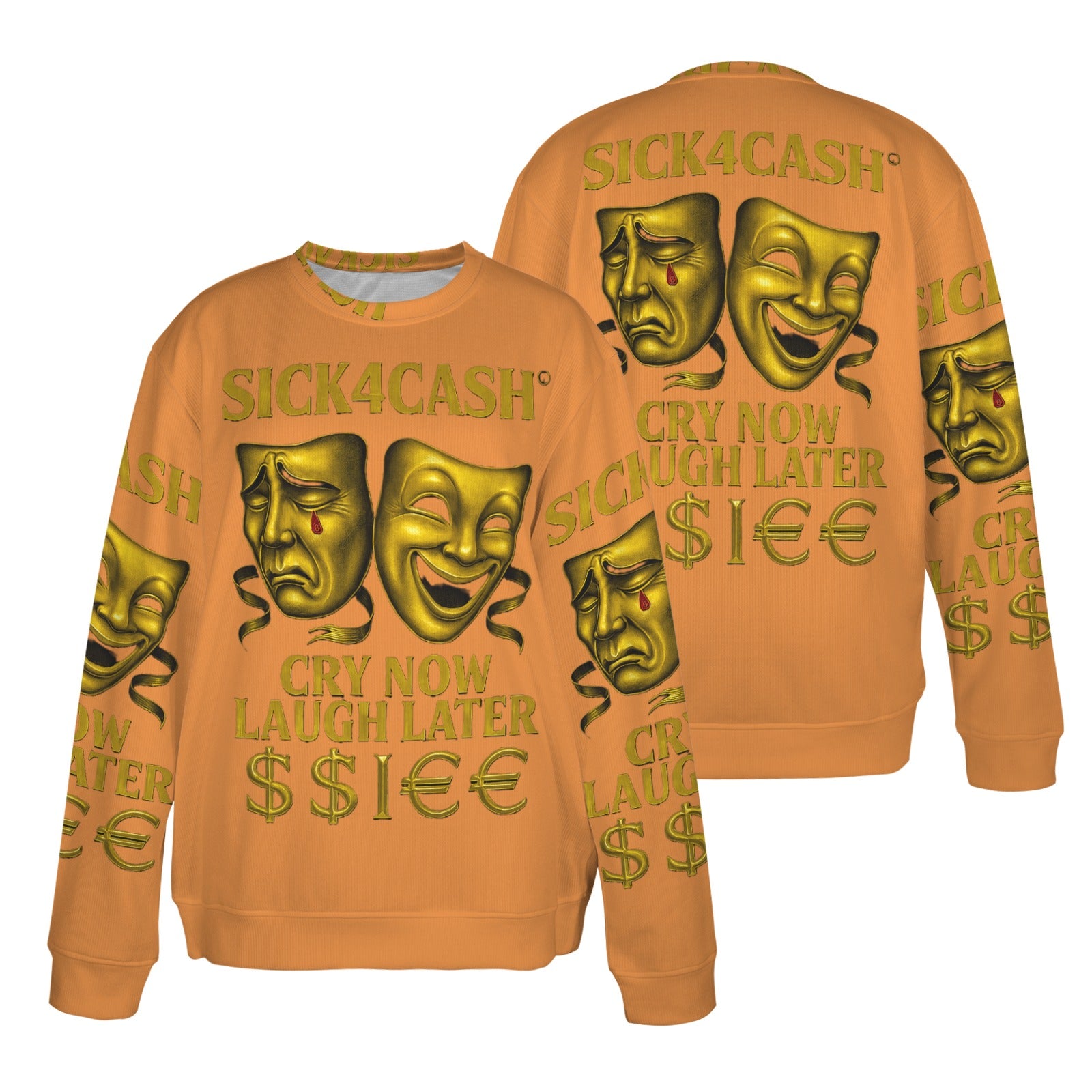🧥 SICK4CASH® Legacy CRY NOW LAUGH LATER Sweater (Unisex | S–XL) This isn’t just a sweater—it’s a wearable archive. A tribute to the grind, the bloodline, and the payout. Upload your family photo, embed your legacy, and wear the movement.