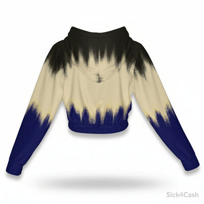 SICK4CASH — Premium Cotton Color Women's Chiffon Cropped Jacket zipper coat in stylish cream and blue gradient design.