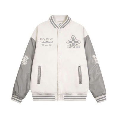 SICK4CASH Embroidered patchwork jacket baseball jacket featuring premium cotton and classic design.