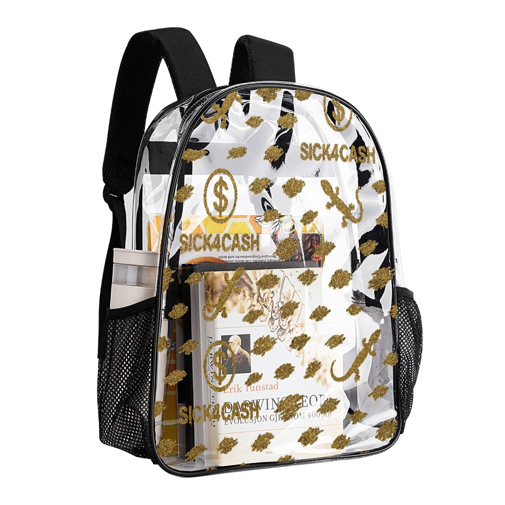 Sick 4 Cash Monogram Transparent Bag 17" — New Drop. No Secrets. All Hustle.