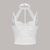 Lace hollow out spicy girl top with neck strap