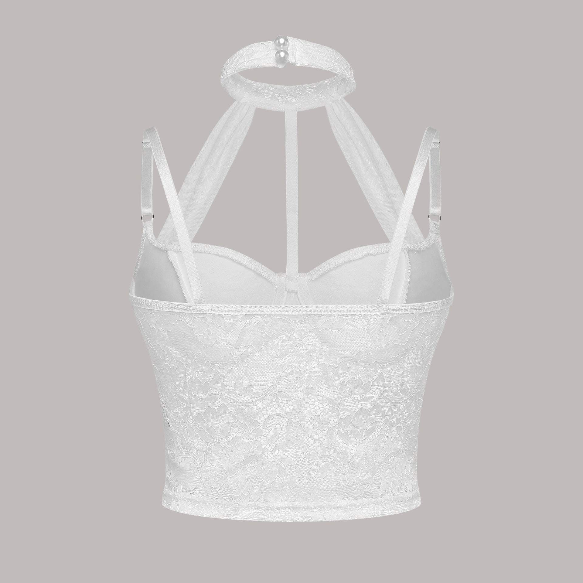 Lace hollow out spicySpicy Lace Hollow-Out Top – Women’s Neck-Strap Crop for Streetwear & Night Out girl top with neck strap