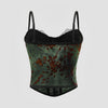 Sexy tight printed lace camisole