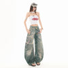 Women's Denim Pants Version High Street Wide-Leg Floor-Length Trousers