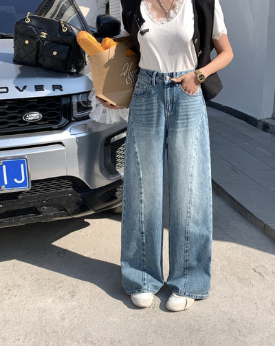 Original Denim Pants Women High-Grade Narrow Loose Slim Straight Long Pants