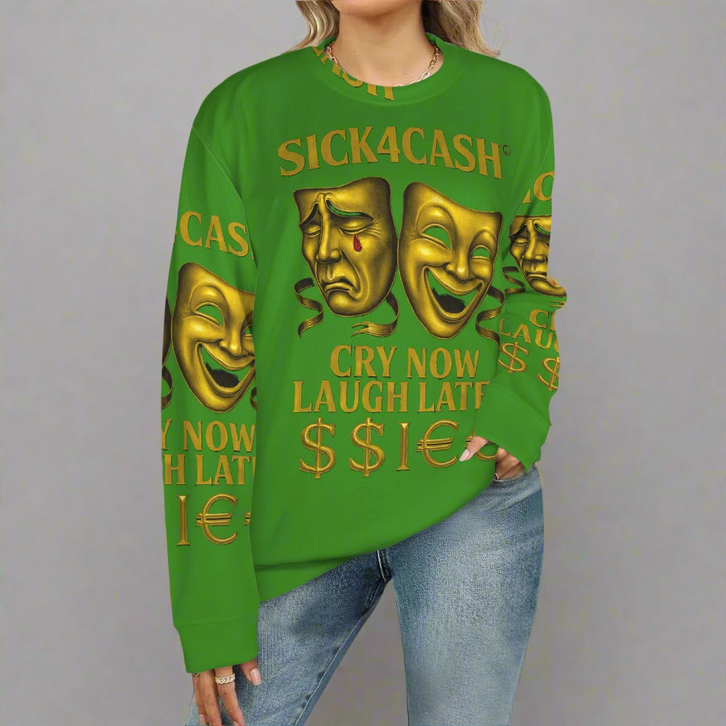 🧥 SICK4CASH® Legacy CRY NOW LAUGH LATER Sweater (Unisex | S–XL) This isn’t just a sweater—it’s a wearable archive. A tribute to the grind, the bloodline, and the payout. Upload your family photo, embed your legacy, and wear the movement.