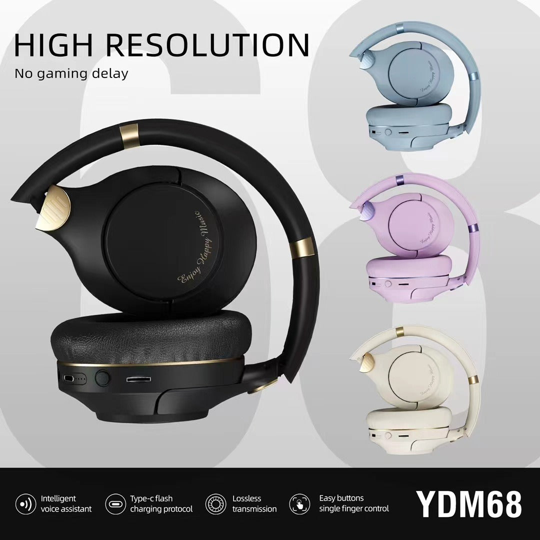 YDM68 Wireless Bluetooth Gaming Headset – Heavy Bass Sound with Built-In Mic