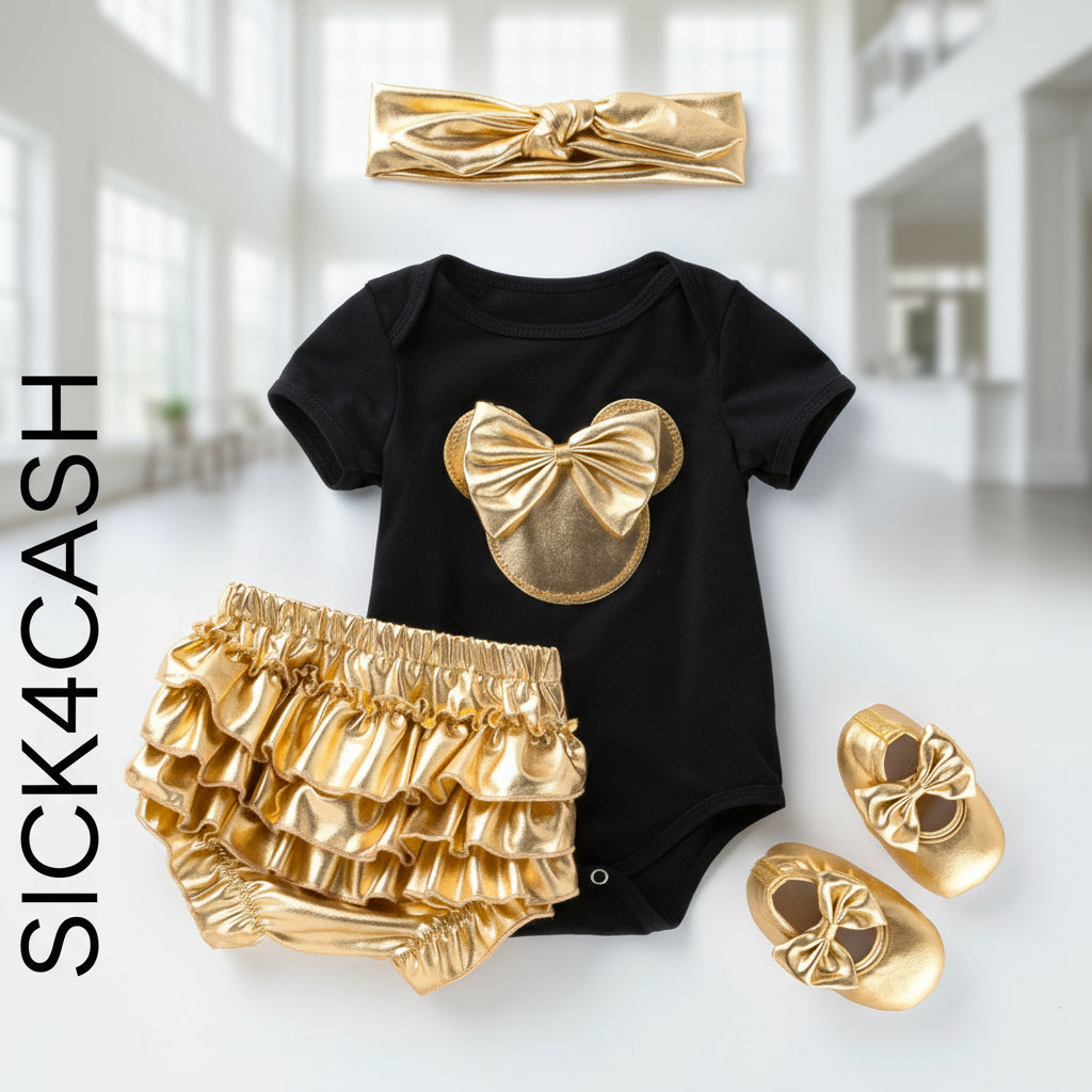 Baby Romper Set 4 Piece black