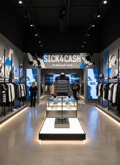 Navy blue and white striped sweater