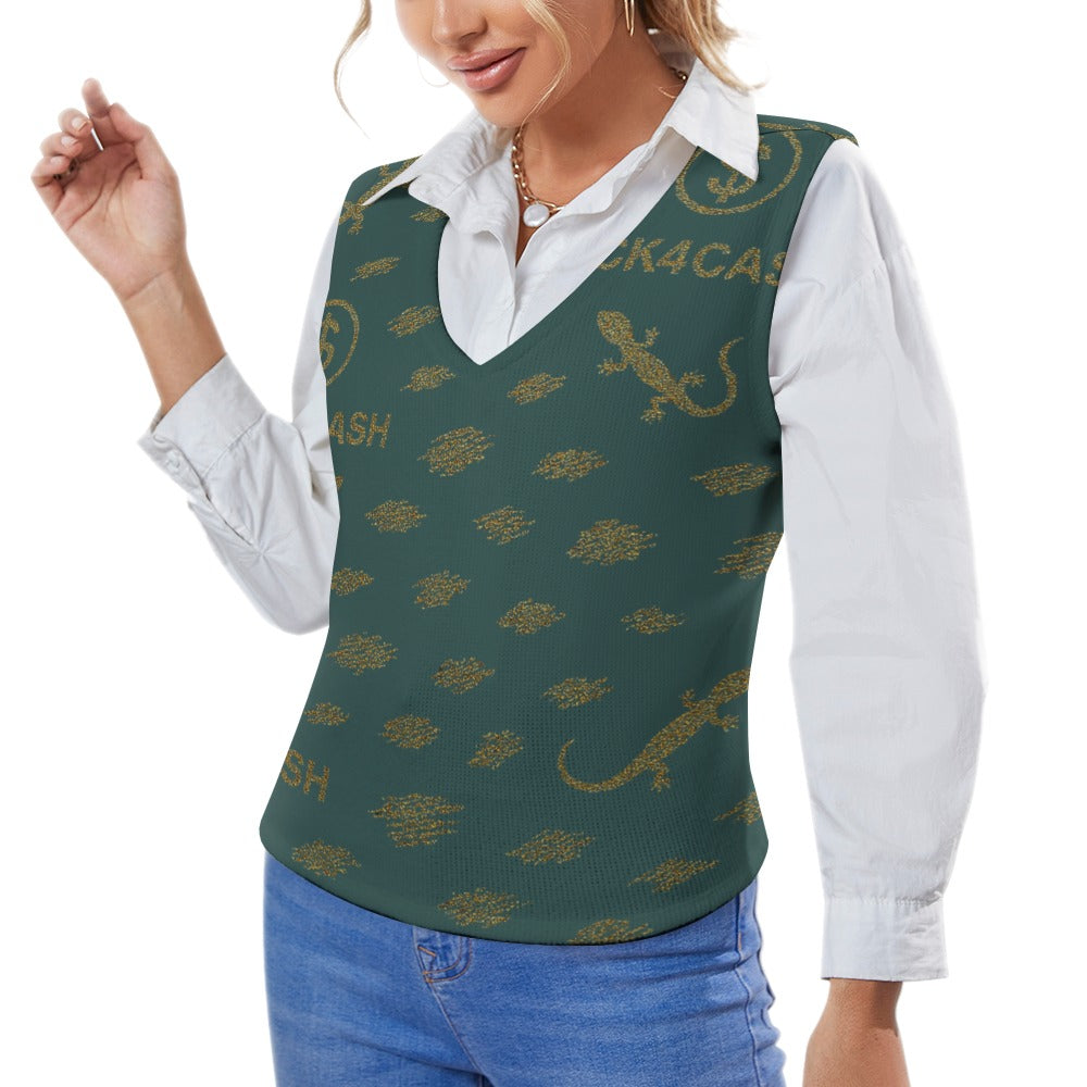Women's Long Sleeve Button Knit Vest