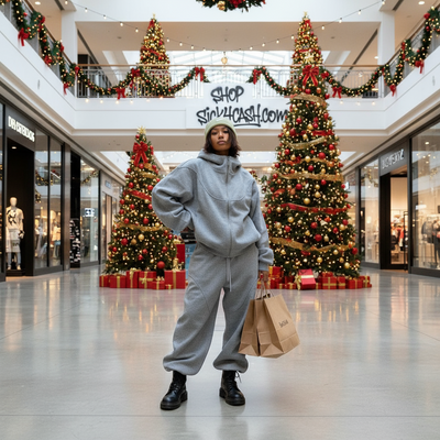 Gray 2pc sweatsuit for a woman