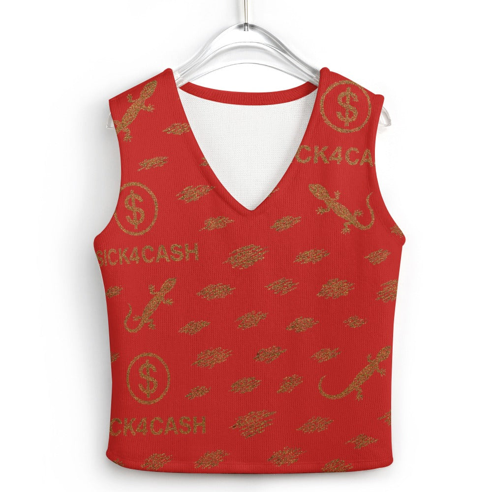 Women's Long Sleeve Button Knit Vest