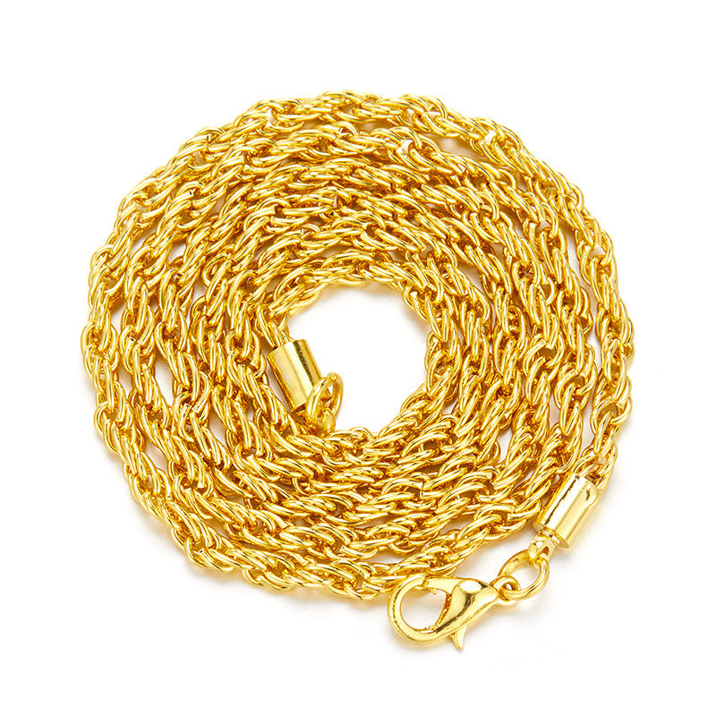 Hip Hop Grass Letter Pendant – Melon Seed Buckle Cuban Chain Accessory