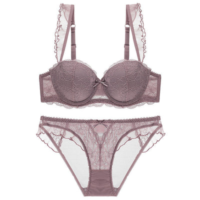3/4 Cup Push-Up Bra & See-Through Panty Set – Summer Confidence, All-In-One