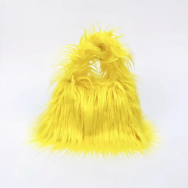 Twisted Faux Fur Shoulder Bag – Y2K Plush Chaos, Korean Streetcore Winter Tote Description:  Unleash the twisted twin of cozy. This faux fur shoulder bag isn’t soft—it’s savage. Born from the shadow grid of SICK4CASH®, this Y2K-
