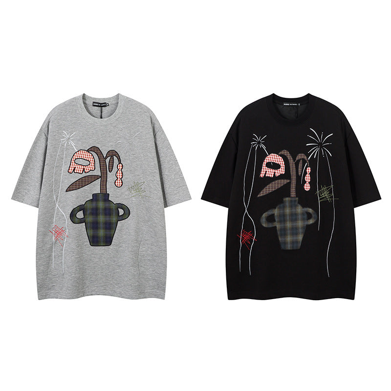 Potted Plant Unisex T-Shirt – Trendy Loose Fit Summer Tee