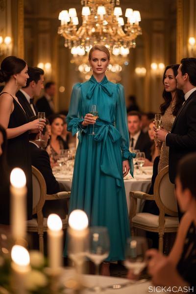 Lake Blue Flowing Dress – Elegant Women’s Maxi Dress for Summer & Special Occasions