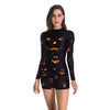 Bloody Nurse Role-play Dress for Women Halloween Scary Horror Cosplay Costumes Sexy Mini Dress Gothic Medieval Clothing