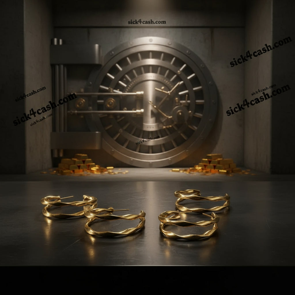 Gold loop earrings plated eighteen karat