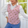 Women's Long Sleeve Button Knit Vest