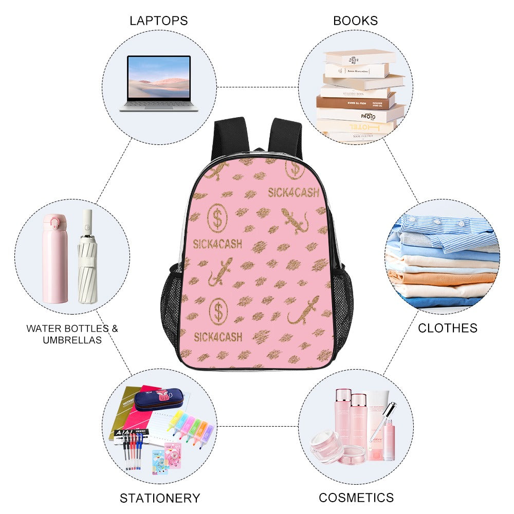 Sick 4 Cash Monogram Transparent Bag 17" — New Drop. No Secrets. All Hustle.