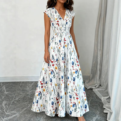 V-neck lace up dress