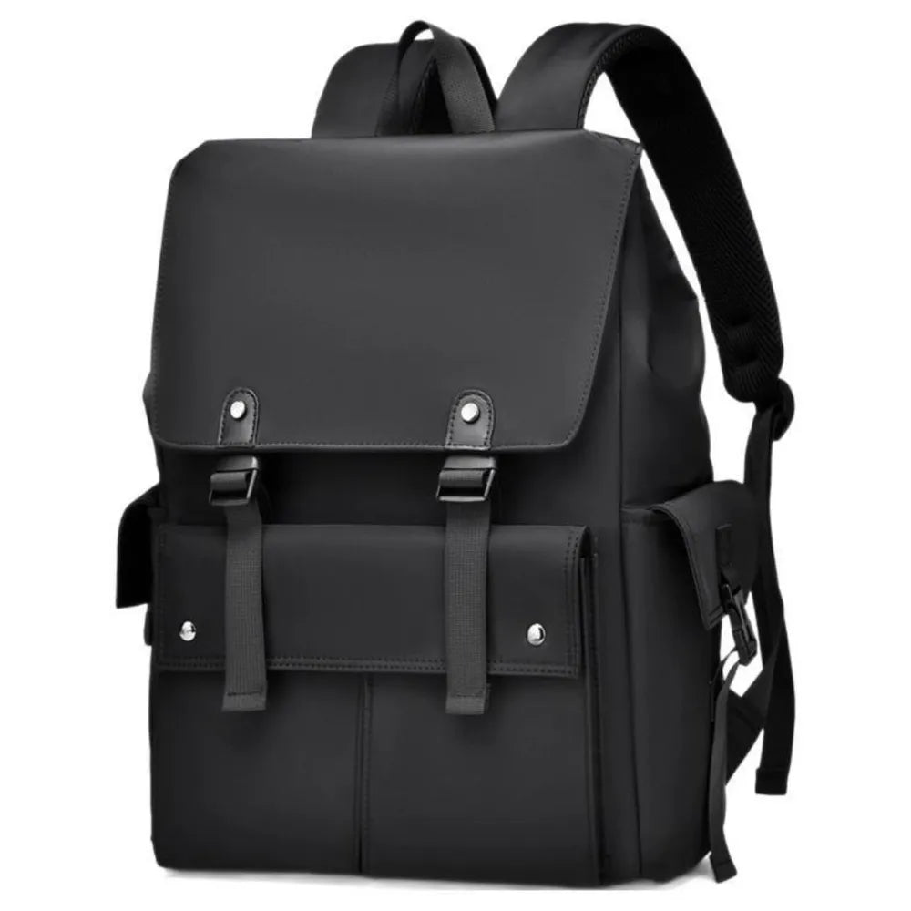 PU Leather Multi-Pockets Adjustable Strap Backpack