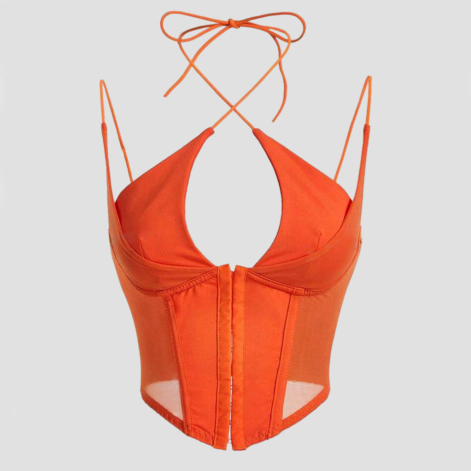 Strapless Sheer Mesh Camisole – Solid Color Tube Top for Women