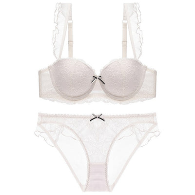 3/4 Cup Push-Up Bra & See-Through Panty Set – Summer Confidence, All-In-One