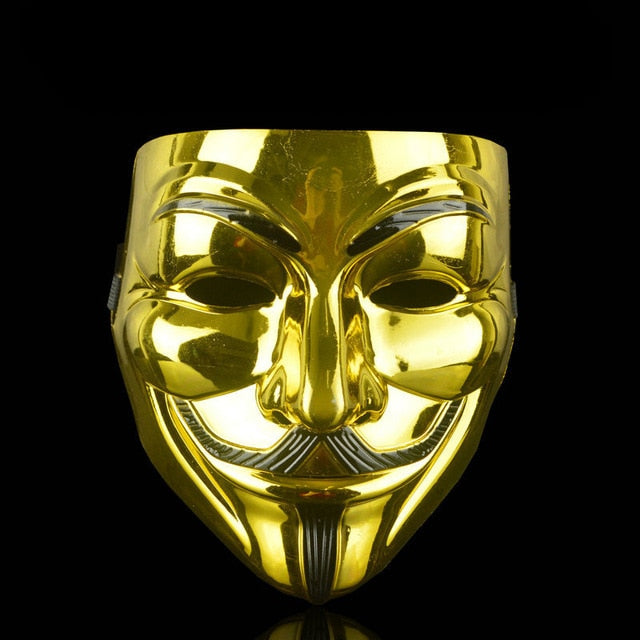 Gold  Party Masks V for Vendetta Mask Anonymous Guy