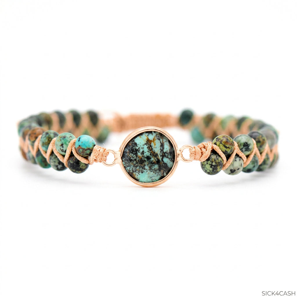 Handmade Beaded Copper Bracelet
