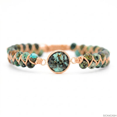 Copper bracelet with crystals
