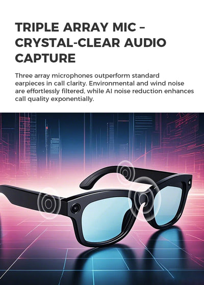 S4C  Bluetooth AI shooting glasses Bluetooth call voice assistant real-time translation 5-megapixel shooting stabilization