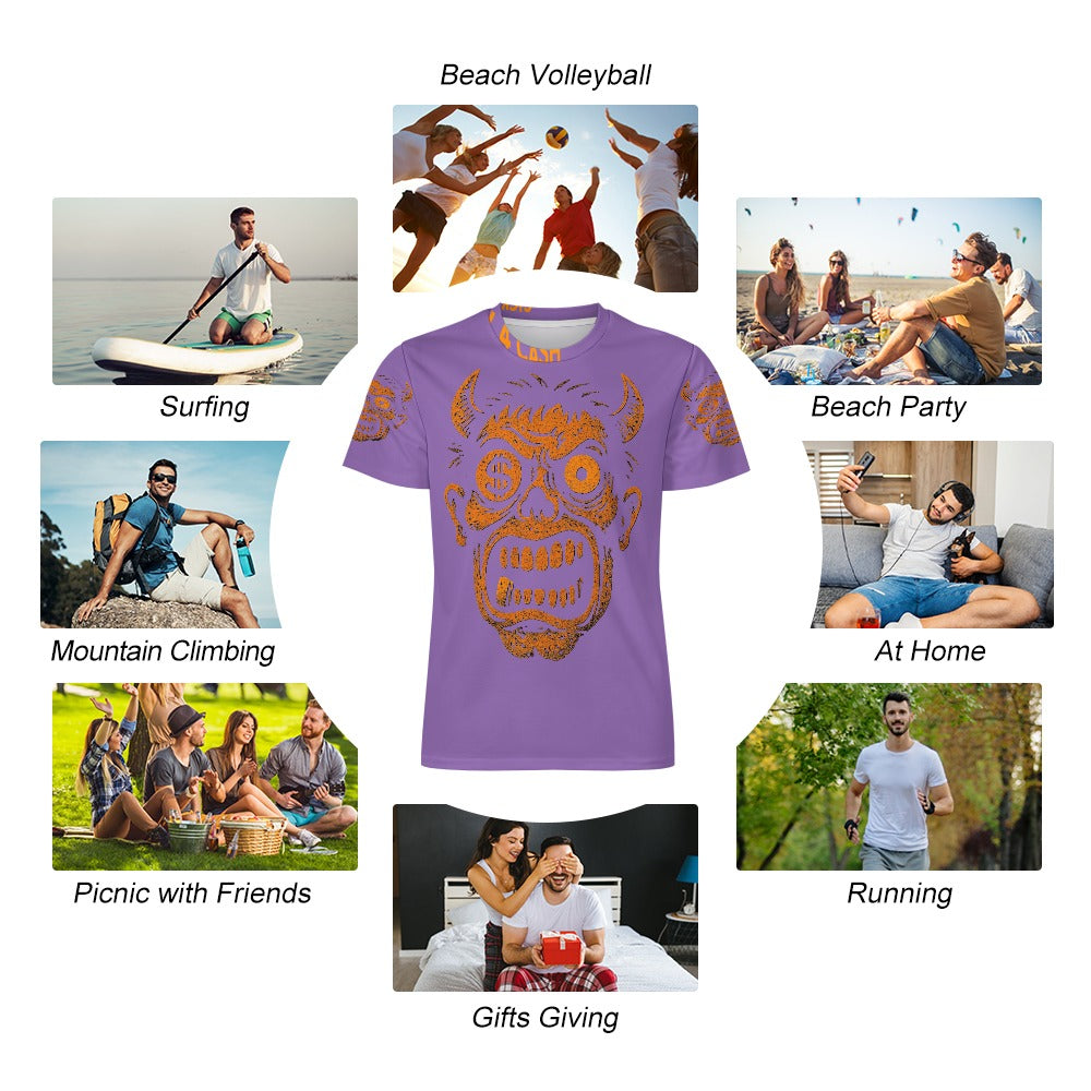 Ice Silk All-Over Print T-Shirt – Streetwear Tee for Cool Comfort