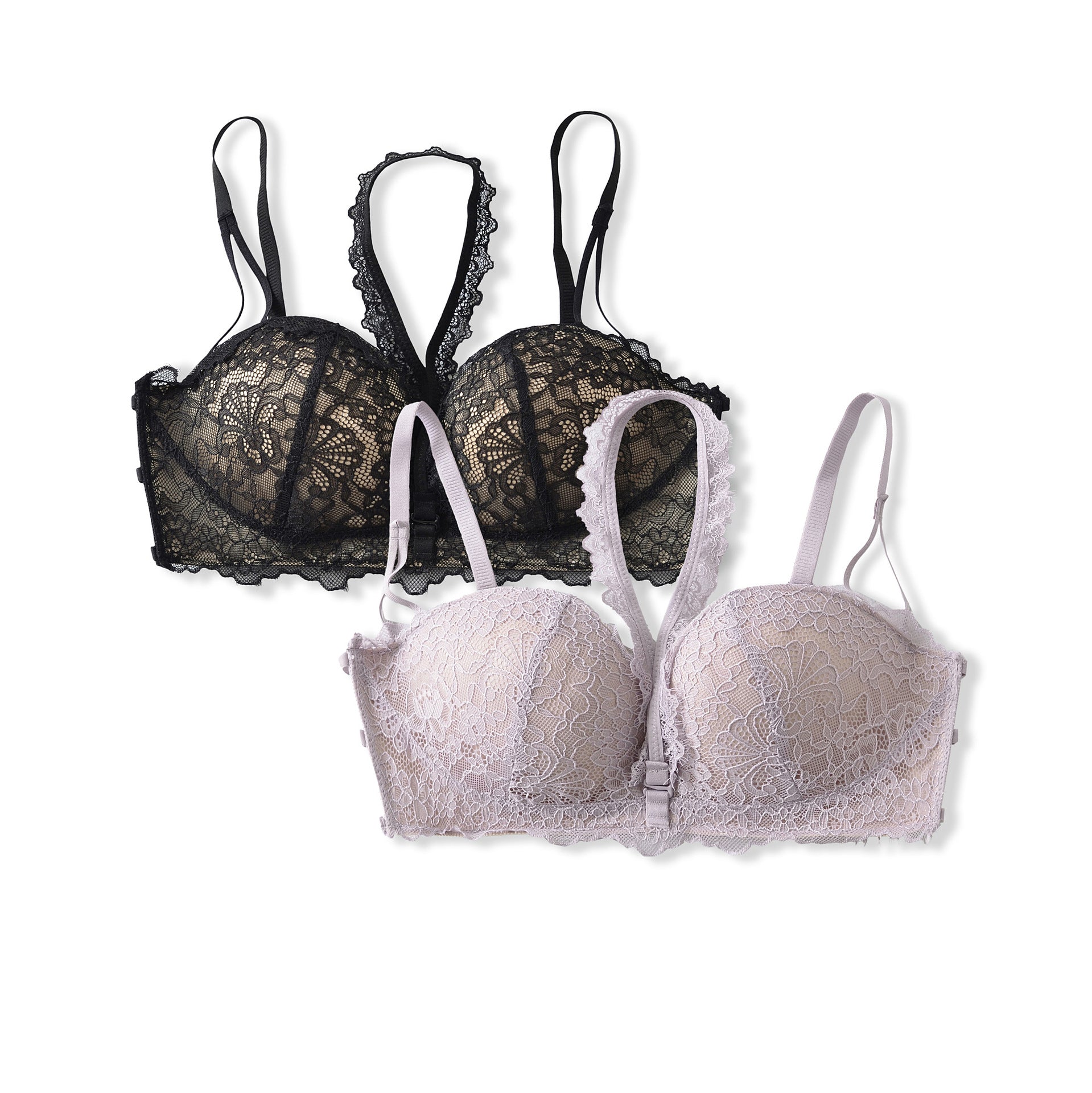 Women Lace Neck Strap Suspender Bra Set – Sculpted Seduction with a Soft Edge