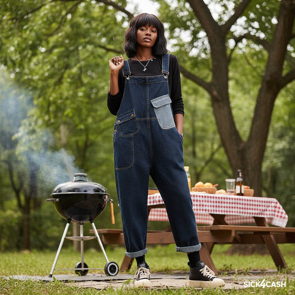 S4C Cowboy Overalls – Cropped Wide Leg Jumpsuit