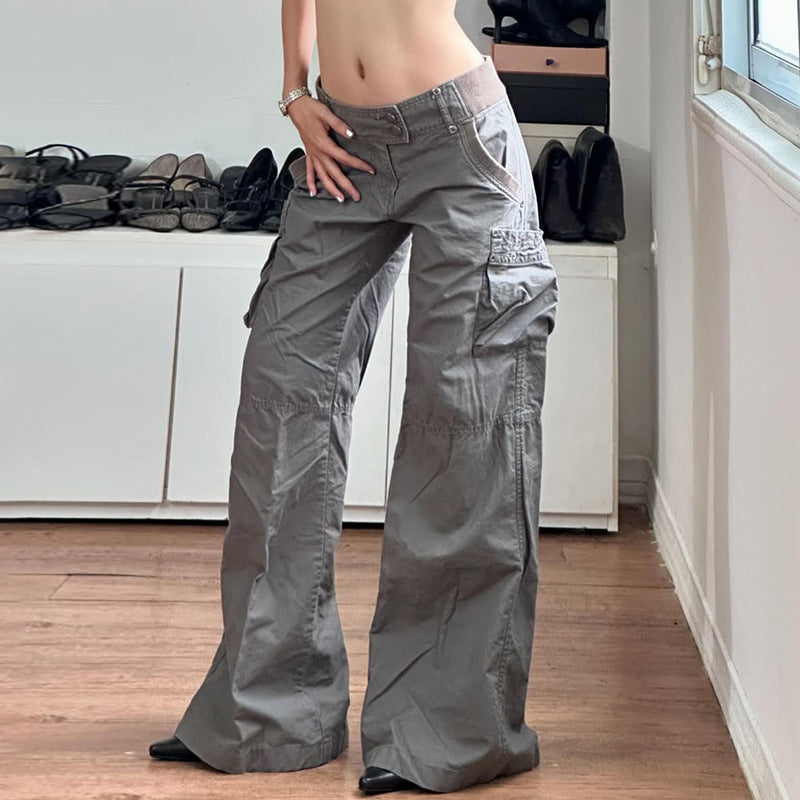 High street two button multi pocket casual pants