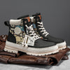 Winter high top Martin boots men's plush workwear trendy boots men's motorcycle boots