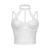 Lace hollow out spicy girl top with neck strap
