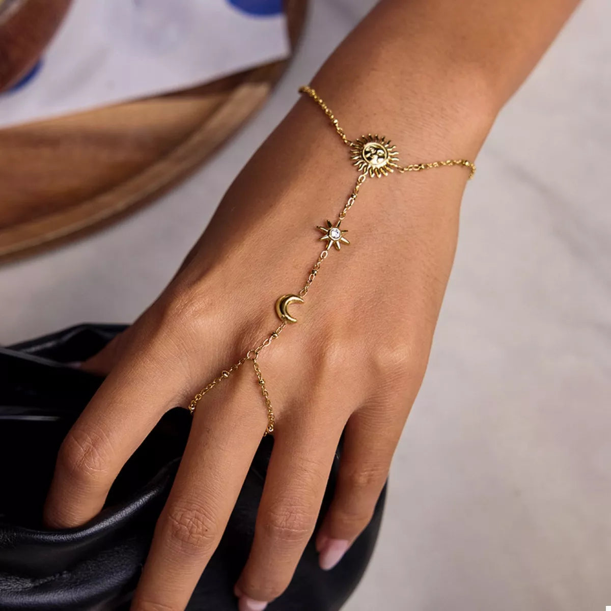 18K Gold-Plated Chain Sun Bracelet