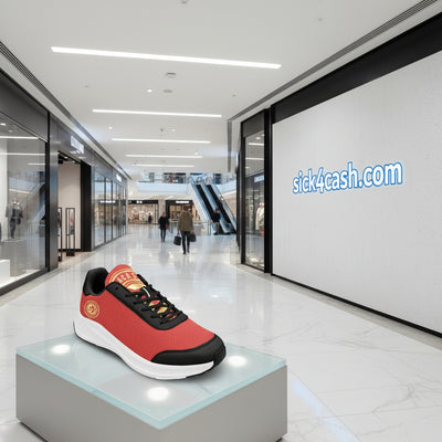 Red designer  sneakers with white