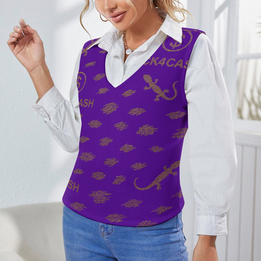 Women's Long Sleeve Button Knit Vest
