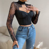 S4c Arrival Sexy  Low-Cut Top Elegant Fitted Lace Long-Sleeve Women's Dress