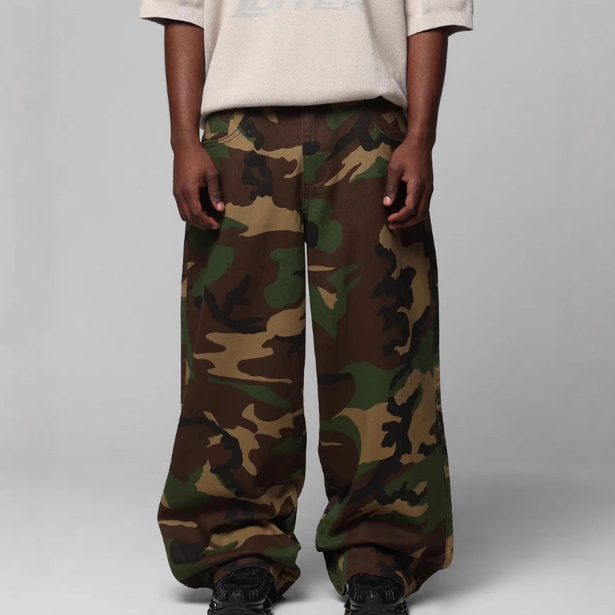 S4C Camouflage Multi-Pocket Denim Trousers – Women’s Loose Street Utility Work Pants